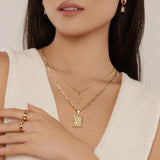 2pc 14k Initial & Cross Necklace Set Civiara