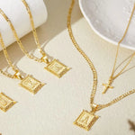2pc 14k Initial & Cross Necklace Set Civiara