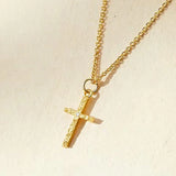 2pc 14k Initial & Cross Necklace Set Civiara