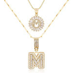 2pc 14k Diamond Letter Initial Necklaces Civiara