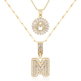 2pc 14k Diamond Letter Initial Necklaces Civiara