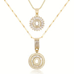 2pc 14k Diamond Letter Initial Necklaces Civiara