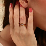 Bague de chasteté en diamant empilable