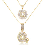 2pc 14k Diamond Letter Initial Necklaces Civiara