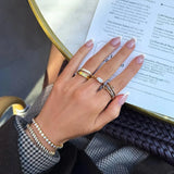 Bague de chasteté en diamant empilable