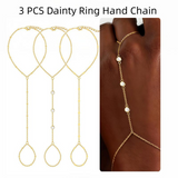 3 τεμάχια βραχιόλι χειρός με αλυσίδα 14 καρατίων