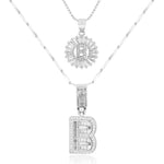 2pc 14k Diamond Letter Initial Necklaces Civiara