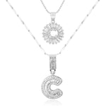 2pc 14k Diamond Letter Initial Necklaces Civiara