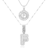 2pc 14k Diamond Letter Initial Necklaces Civiara