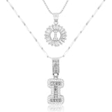 2pc 14k Diamond Letter Initial Necklaces Civiara