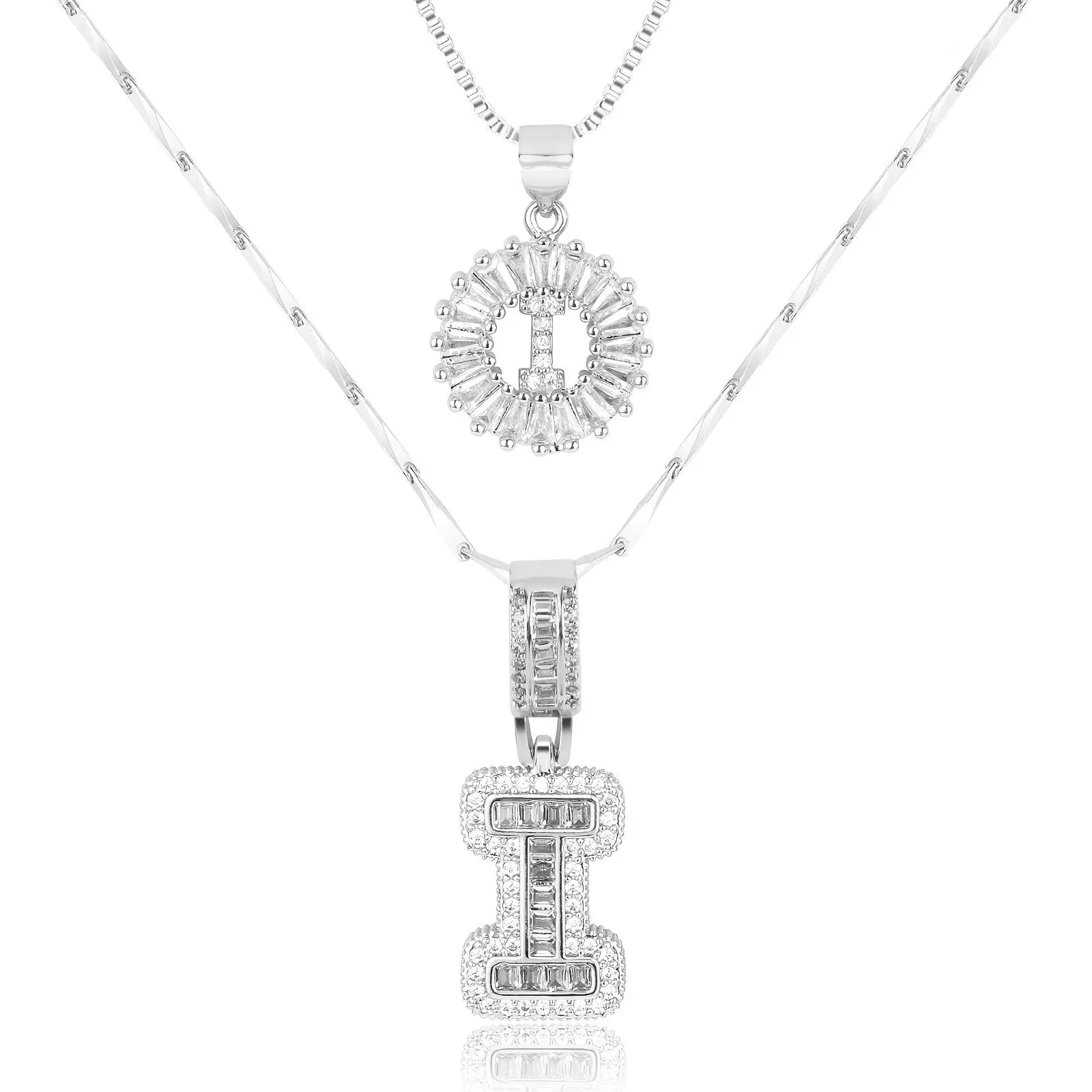 2pc 14k Diamond Letter Initial Necklaces Civiara