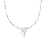 Paperclip Letter Initial Circle Lock Clasp Necklace Civiara
