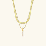 Collier Fiona à plusieurs rangs en or avec initiale