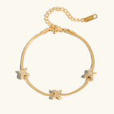 Brienne Diamond Cross Herringbone Bracelet