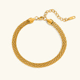 Bracelet de cheville Avelie en maille dorée