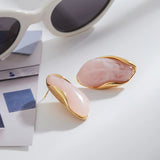 Σκουλαρίκια Amelise με γυαλισμένους πολύτιμους λίθους