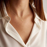 Therese Letter Initial Gold Necklace