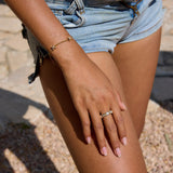 Brienne Diamond Cross Herringbone Bracelet