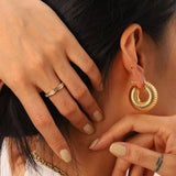 Aubrey Textured Gold Hoops