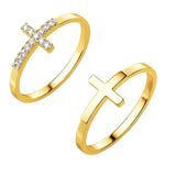 Sparkle & Serene Cross Ring 2-Piece Set