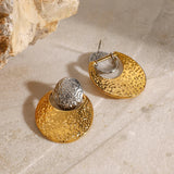 Boucles d'oreilles Shelly bicolores en forme de croissant