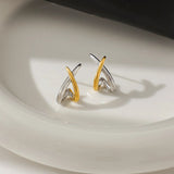 Julissa Two Tone Contemporary Huggies