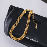 Bracelet de cheville Avelie en maille dorée