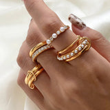 Bague Dune en or empilée