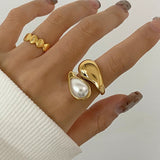 Mara Amber Pearl Ring