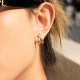 Julissa Two Tone Contemporary Huggies