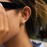 Julissa Two Tone Contemporary Huggies