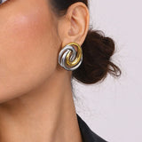 Janice Triple Spiral Gold Earrings