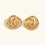 Janice Triple Spiral Gold Earrings