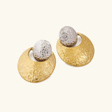Boucles d'oreilles Shelly bicolores en forme de croissant