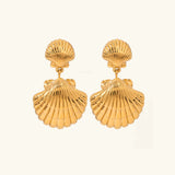 Sandy Gold Seashell Earrings