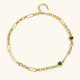 Collier Maddison en perles et chaîne dorée