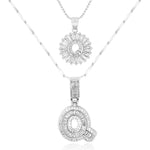 2pc 14k Diamond Letter Initial Necklaces Civiara