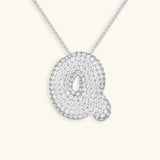 Collier initial en diamant à bulles