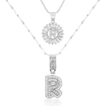 2pc 14k Diamond Letter Initial Necklaces Civiara
