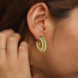 Aubrey Textured Gold Hoops