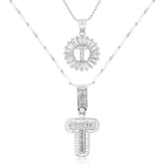 2pc 14k Diamond Letter Initial Necklaces Civiara