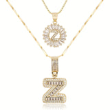 2pc 14k Diamond Letter Initial Necklaces Civiara