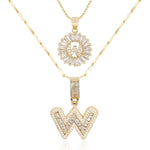 2pc 14k Diamond Letter Initial Necklaces Civiara