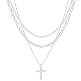 Collier croix à trois niveaux