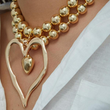 Σετ κολιέ με χάντρες σε σχήμα καρδιάς 2 τεμαχίων