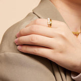 Bague en or avec perle d'eau douce Magnolia